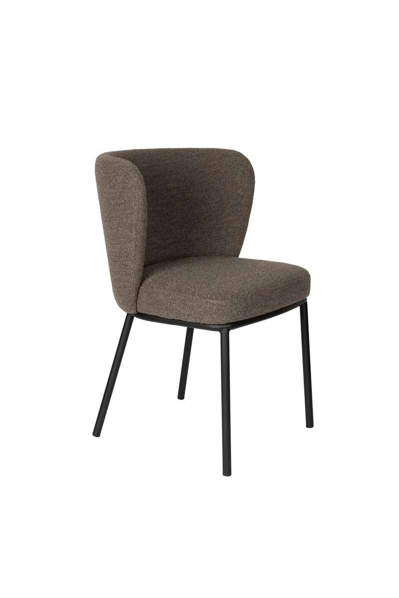 White Label Living Stuhl Guus – Braun, Metall, 53 × 55 × 77 cm, 2er-Set