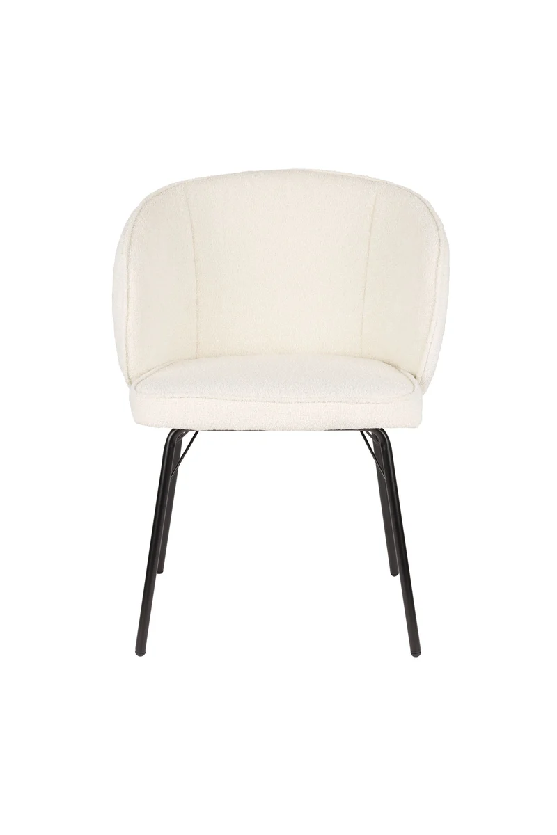 White Label Living Stuhl Joa – Weiß, Polyester, 60 × 59,5 × 81 cm, 2er-Set