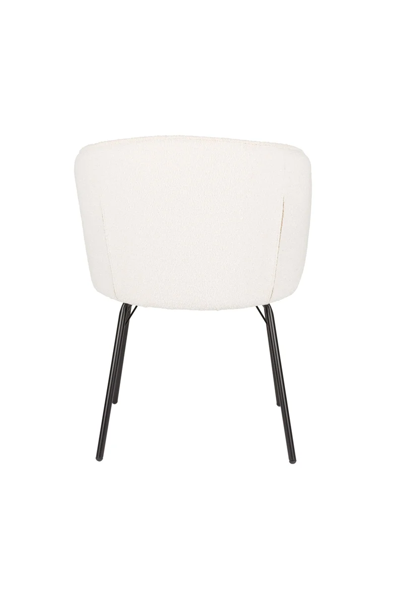 White Label Living Stuhl Joa – Weiß, Polyester, 60 × 59,5 × 81 cm, 2er-Set