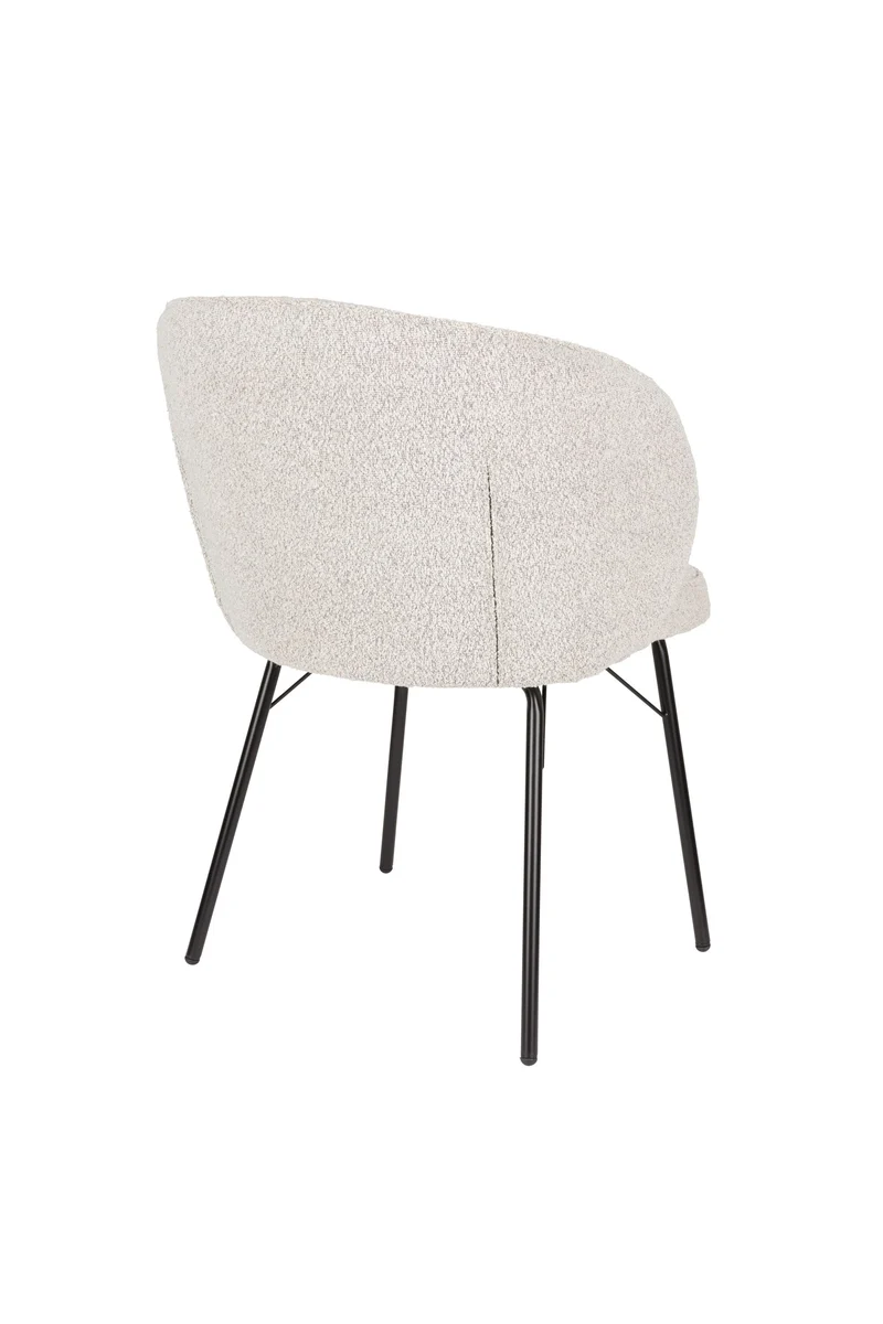 White Label Living Stuhl Joa – Beige, Polyester, 60 × 59,5 × 81 cm, 2er-Set