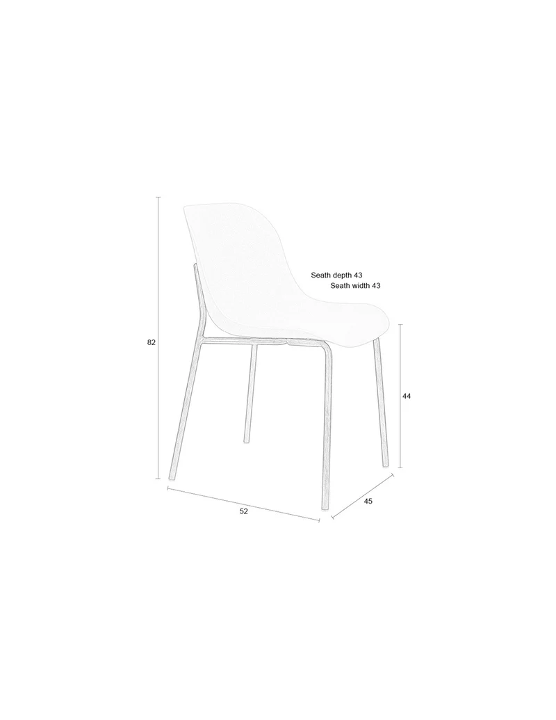 White Label Living Stuhl Wheat – Polypropylen, 56 × 48 × 79 cm, 2er-Set