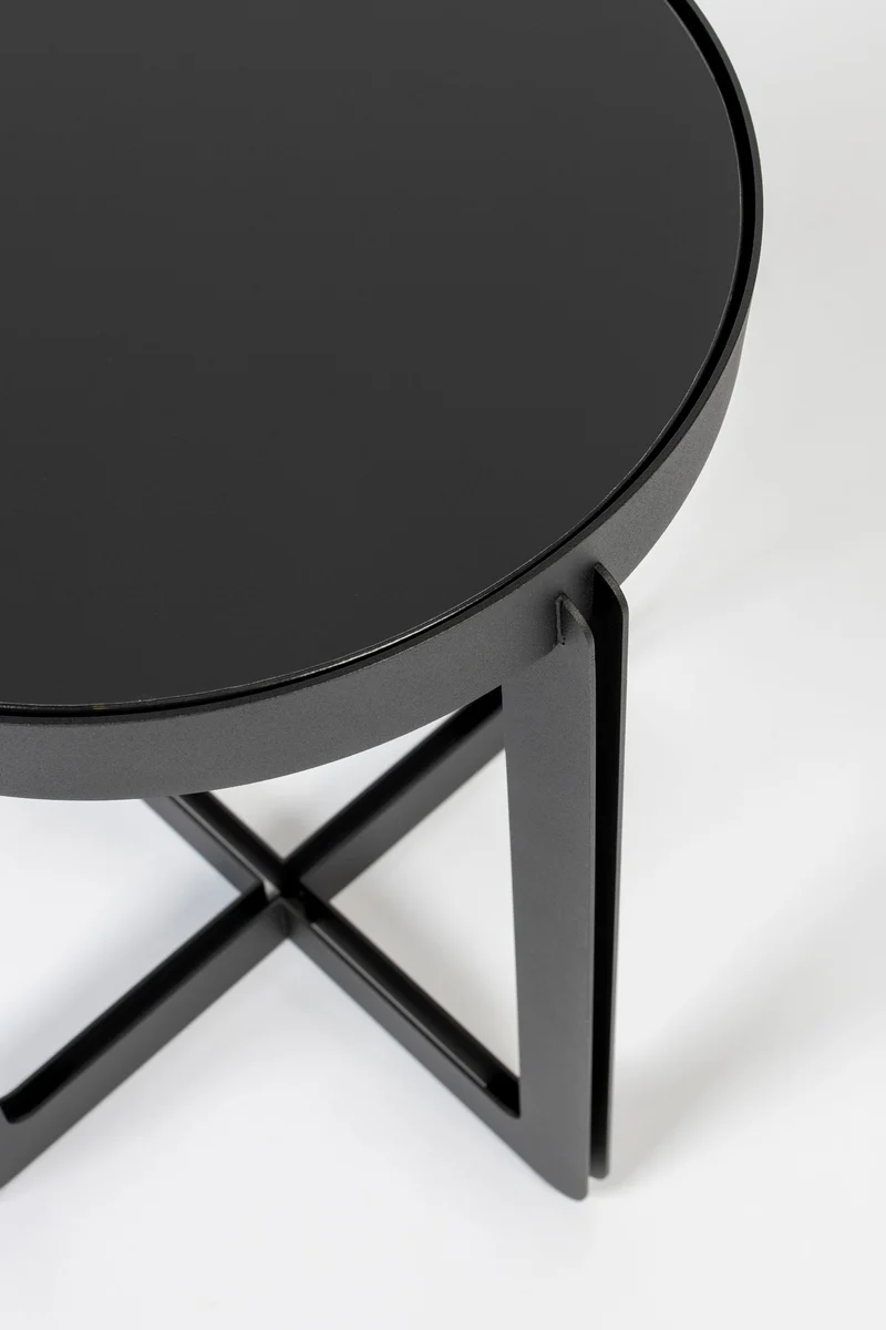 Zuiver Beistelltisch Centre – Schwarz, Stahl, 42,5 × 42,5 × 52 cm