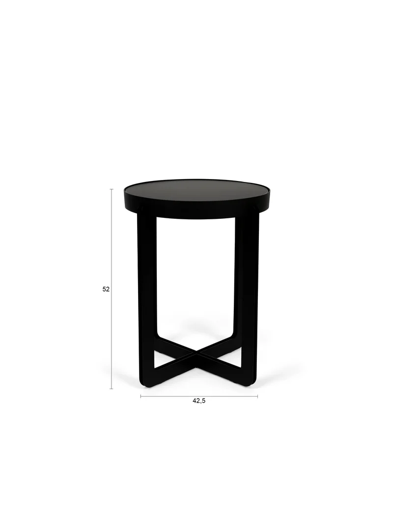 Zuiver Beistelltisch Centre – Schwarz, Stahl, 42,5 × 42,5 × 52 cm