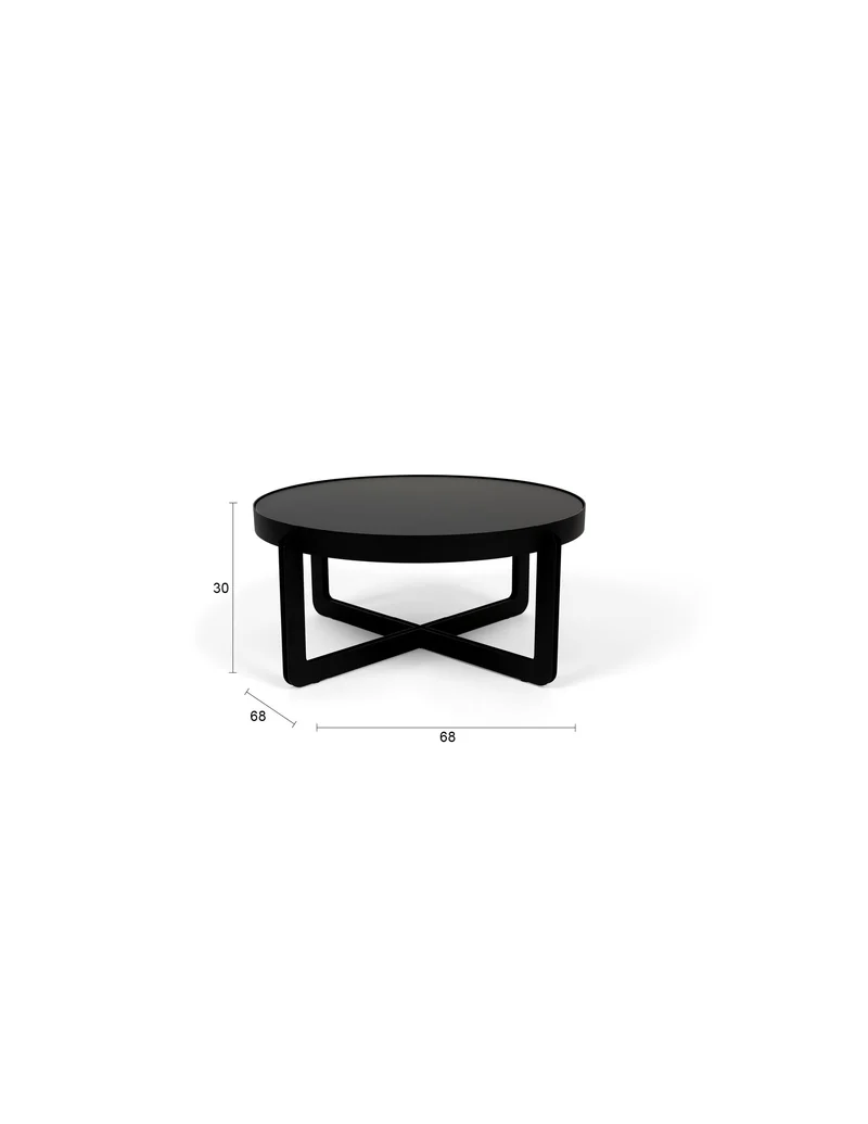 Zuiver Couchtisch Centre Round – Schwarz, Stahl, 68 × 68 × 30 cm