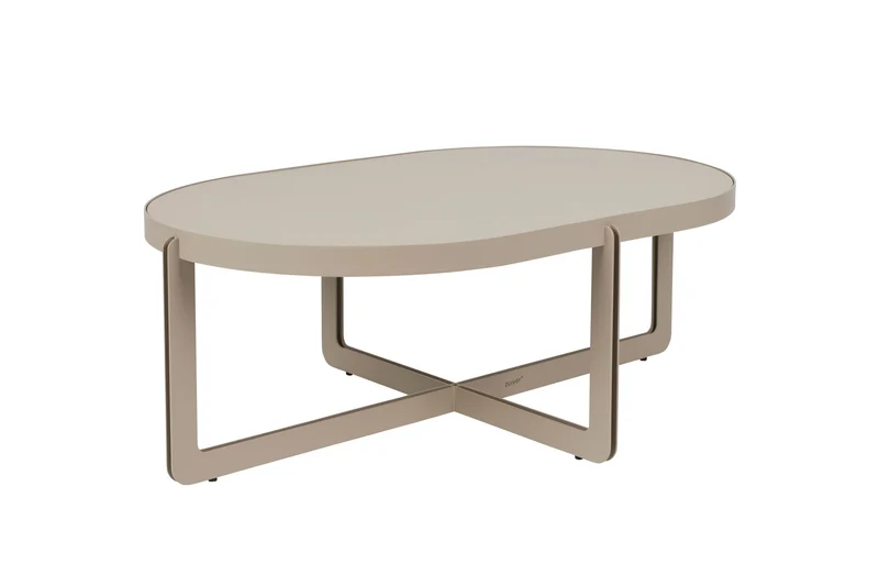 Zuiver Couchtisch Centre Oval – Beige, Stahl, 102 × 68 × 36 cm