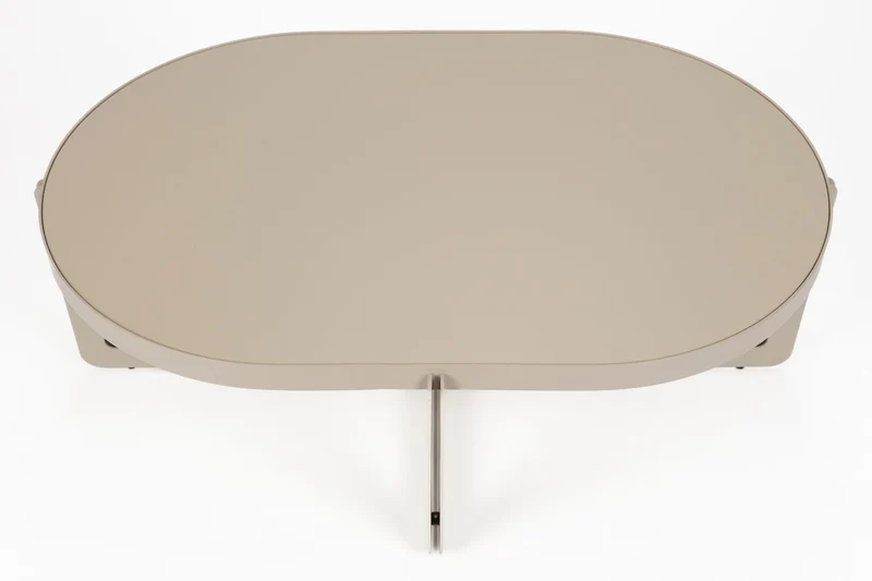 Zuiver Couchtisch Centre Oval – Beige, Stahl, 102 × 68 × 36 cm