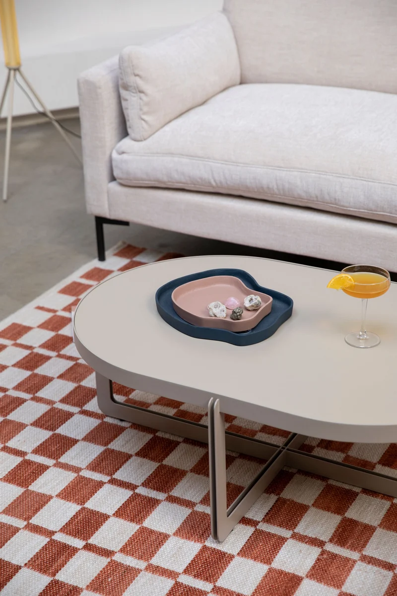 Zuiver Couchtisch Centre Oval – Beige, Stahl, 102 × 68 × 36 cm