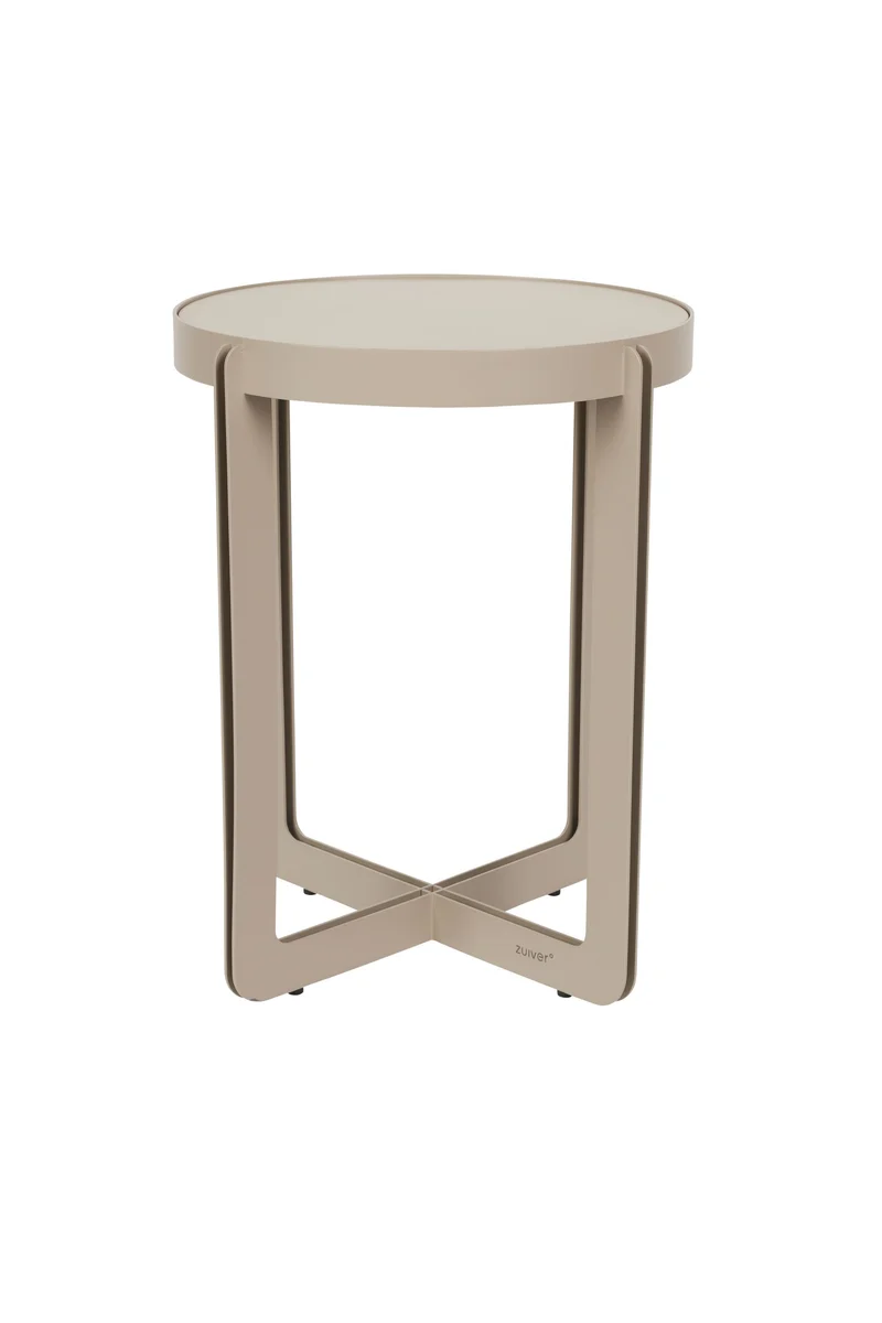Zuiver Beistelltisch Centre – Beige, Stahl, 42,5 × 42,5 × 52 cm