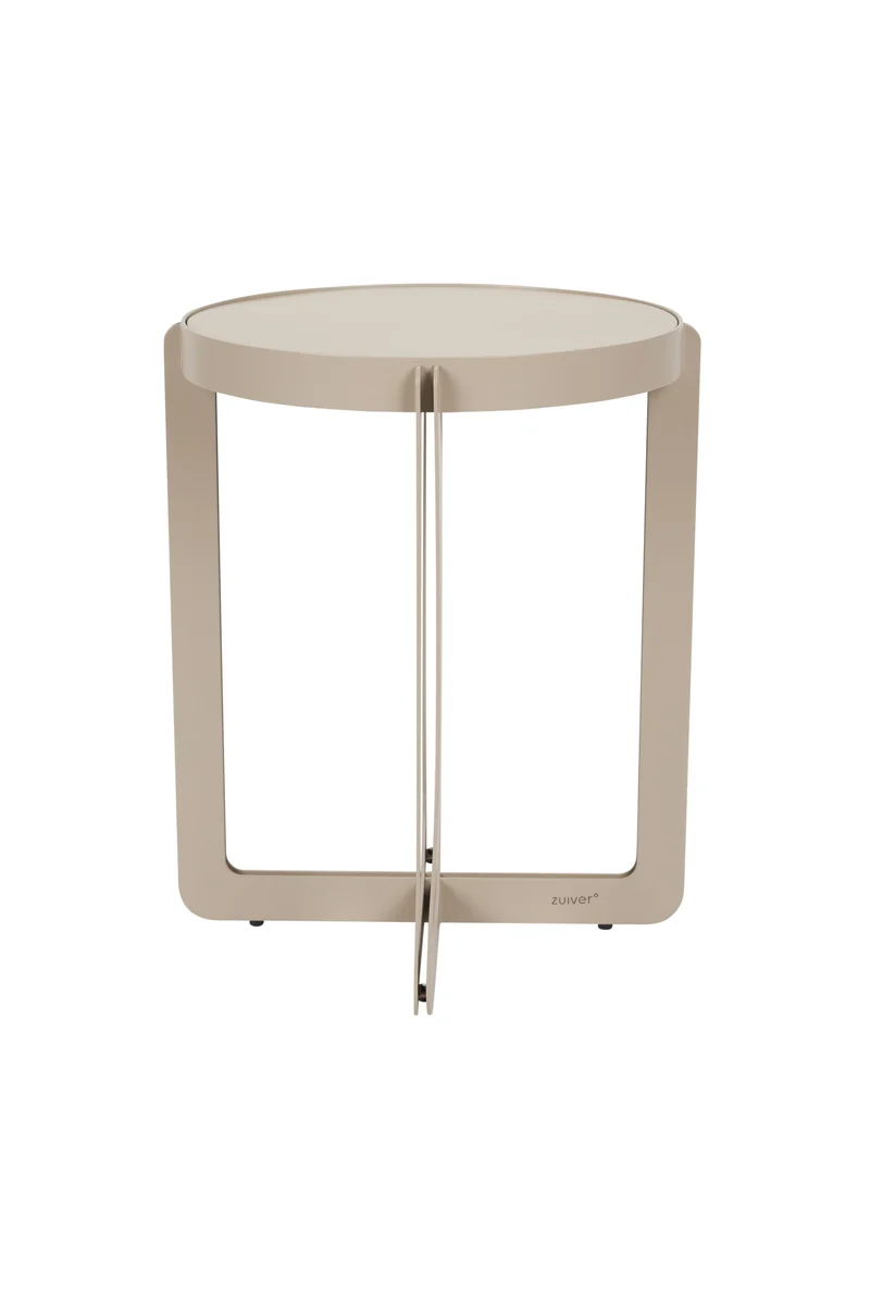 Zuiver Beistelltisch Centre – Beige, Stahl, 42,5 × 42,5 × 52 cm
