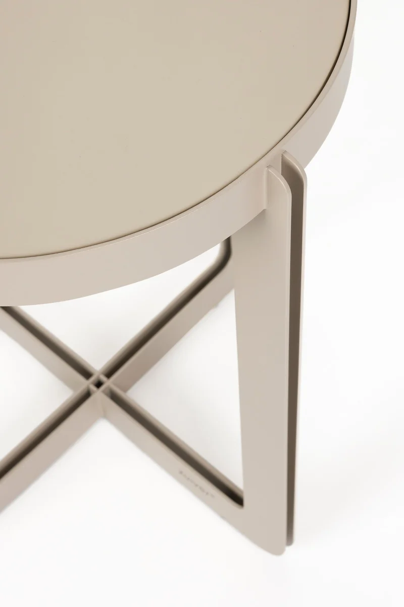 Zuiver Beistelltisch Centre – Beige, Stahl, 42,5 × 42,5 × 52 cm