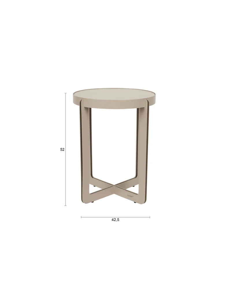 Zuiver Beistelltisch Centre – Beige, Stahl, 42,5 × 42,5 × 52 cm