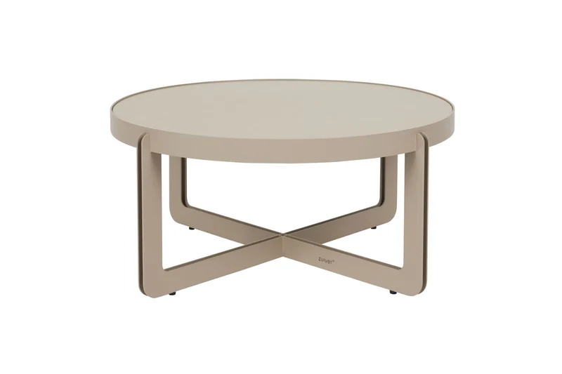 Zuiver Couchtisch Centre Round – Beige, Stahl, 68 × 68 × 30 cm