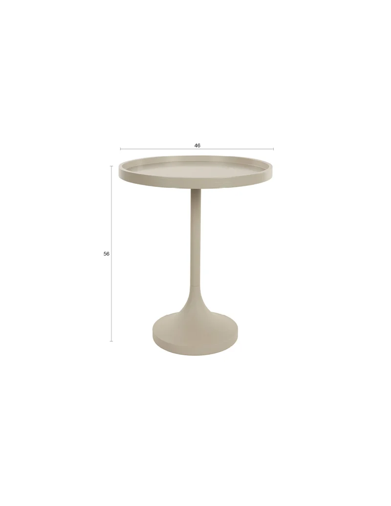 Zuiver Beistelltisch Jason – Beige, Stahl, 46 × 46 × 56 cm