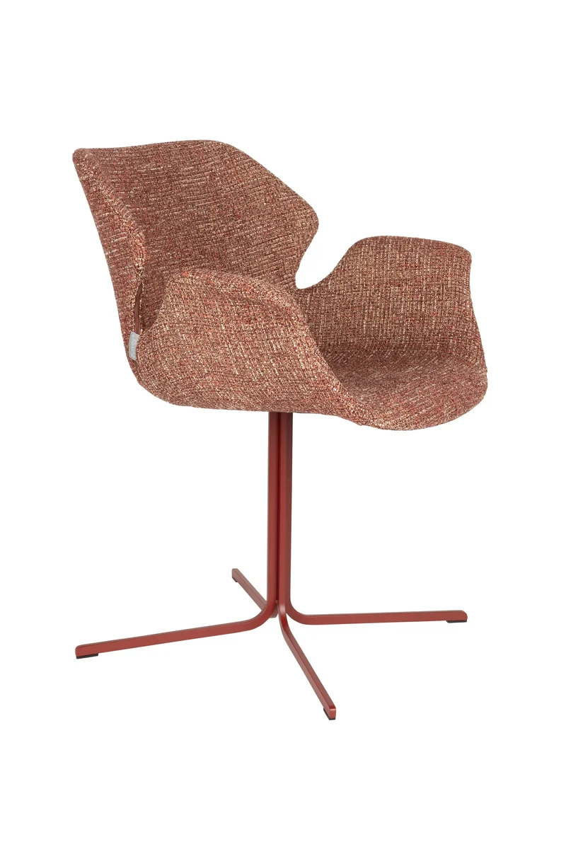 Zuiver Sessel Nikki – Rot, Polyester, 62 × 66 × 80 cm, 2er-Set