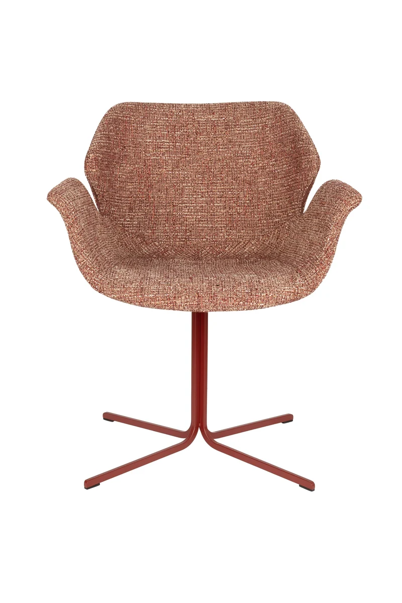 Zuiver Sessel Nikki – Rot, Polyester, 62 × 66 × 80 cm, 2er-Set