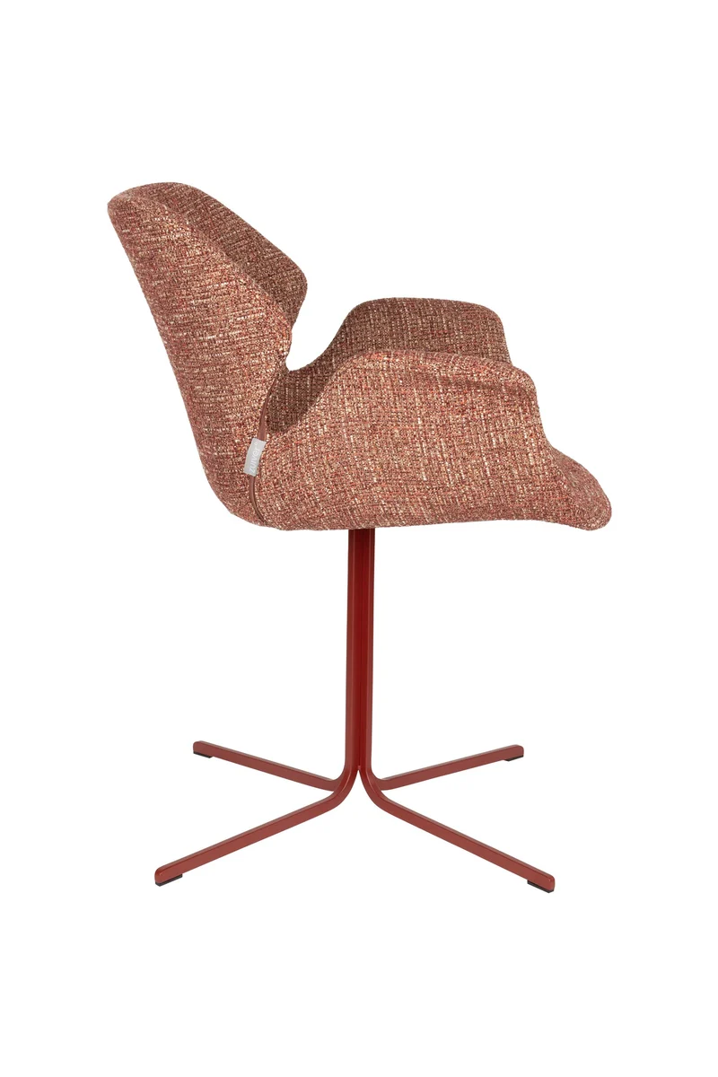 Zuiver Sessel Nikki – Rot, Polyester, 62 × 66 × 80 cm, 2er-Set