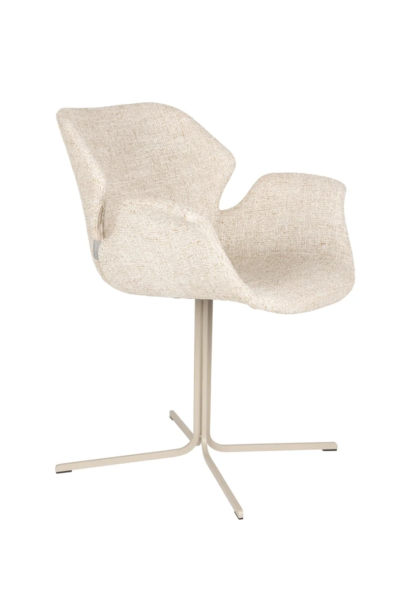 Zuiver Sessel Nikki – Beige, Polyester, 62 × 66 × 80 cm, 2er-Set