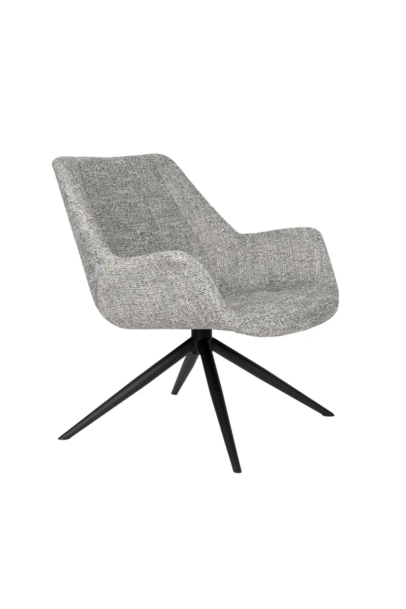 Zuiver Loungesessel Doulton – Grau, Polyester, 80,5 × 84,5 × 78,5 cm