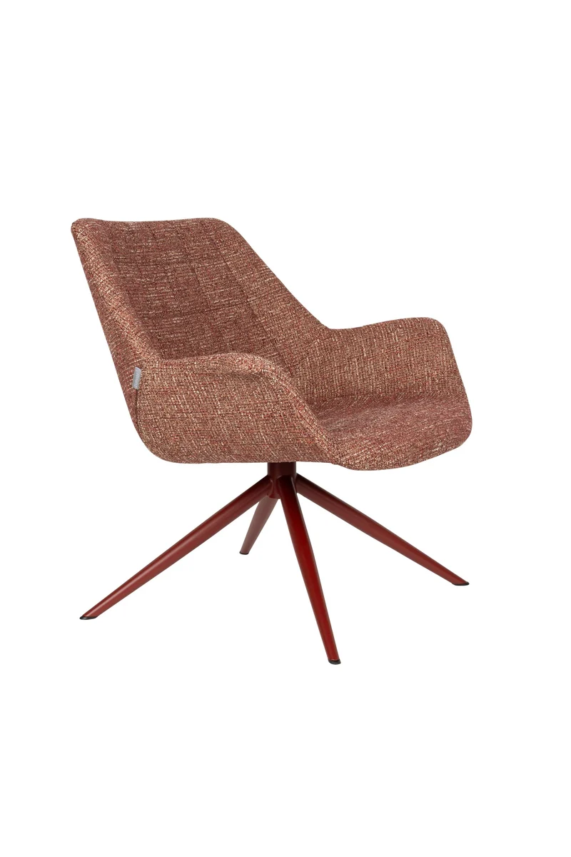Zuiver Loungesessel Doulton – Rot, Polyester, 80,5 × 84,5 × 78,5 cm