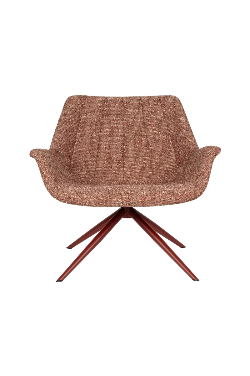 Zuiver Loungesessel Doulton – Rot, Polyester, 80,5 × 84,5 × 78,5 cm