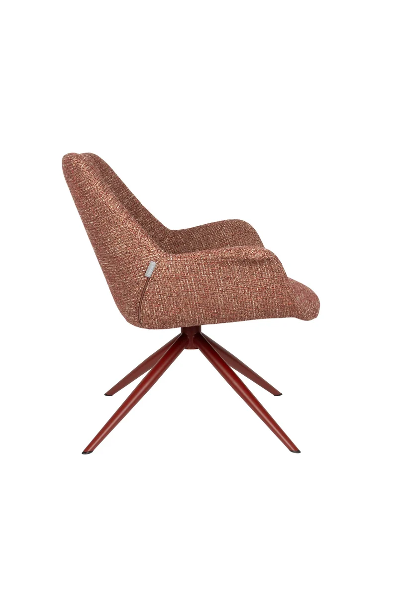 Zuiver Loungesessel Doulton – Rot, Polyester, 80,5 × 84,5 × 78,5 cm