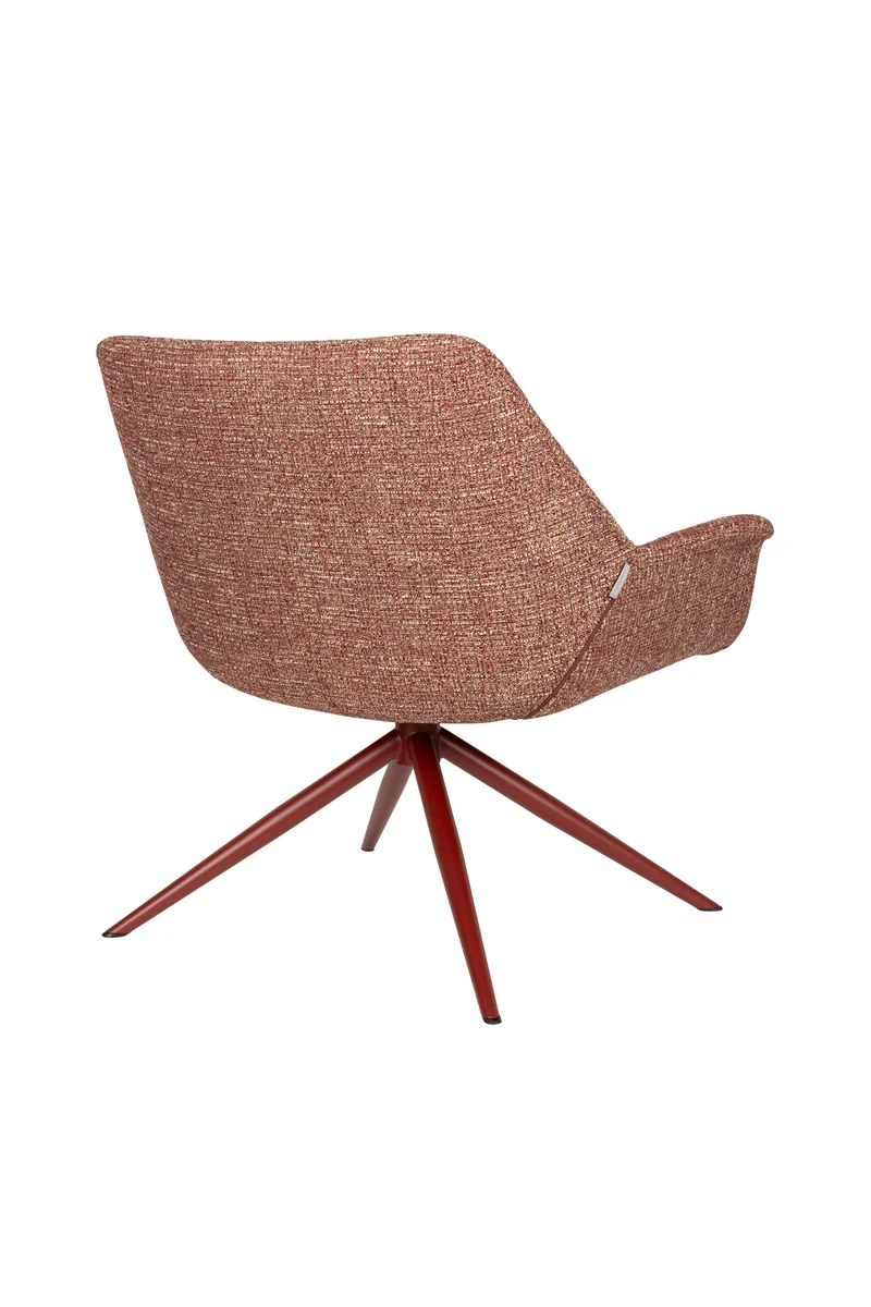 Zuiver Loungesessel Doulton – Rot, Polyester, 80,5 × 84,5 × 78,5 cm