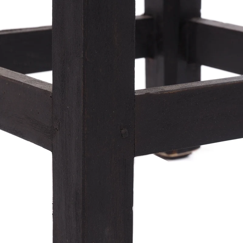 Sitzhocker MADERO | 48x30cm(HxB), Recyclingholz, Holzhocker, Hocker | Farbe: 04 schwarz-natur