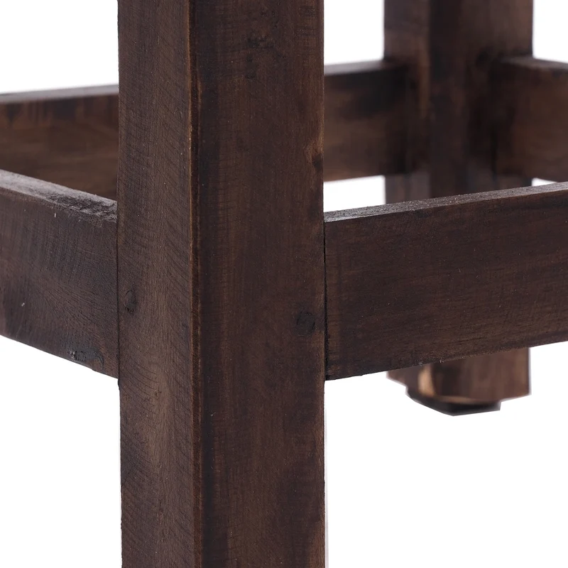 Sitzhocker MADERO | 48x30cm(HxB), Recyclingholz, Holzhocker, Hocker | Farbe: 03 dunkelbraun