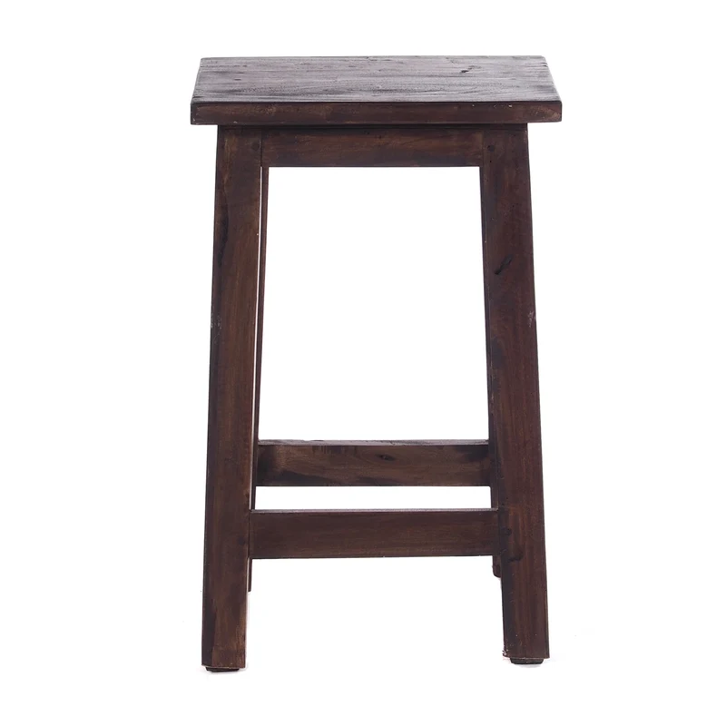Sitzhocker MADERO | 48x30cm(HxB), Recyclingholz, Holzhocker, Hocker | Farbe: 03 dunkelbraun