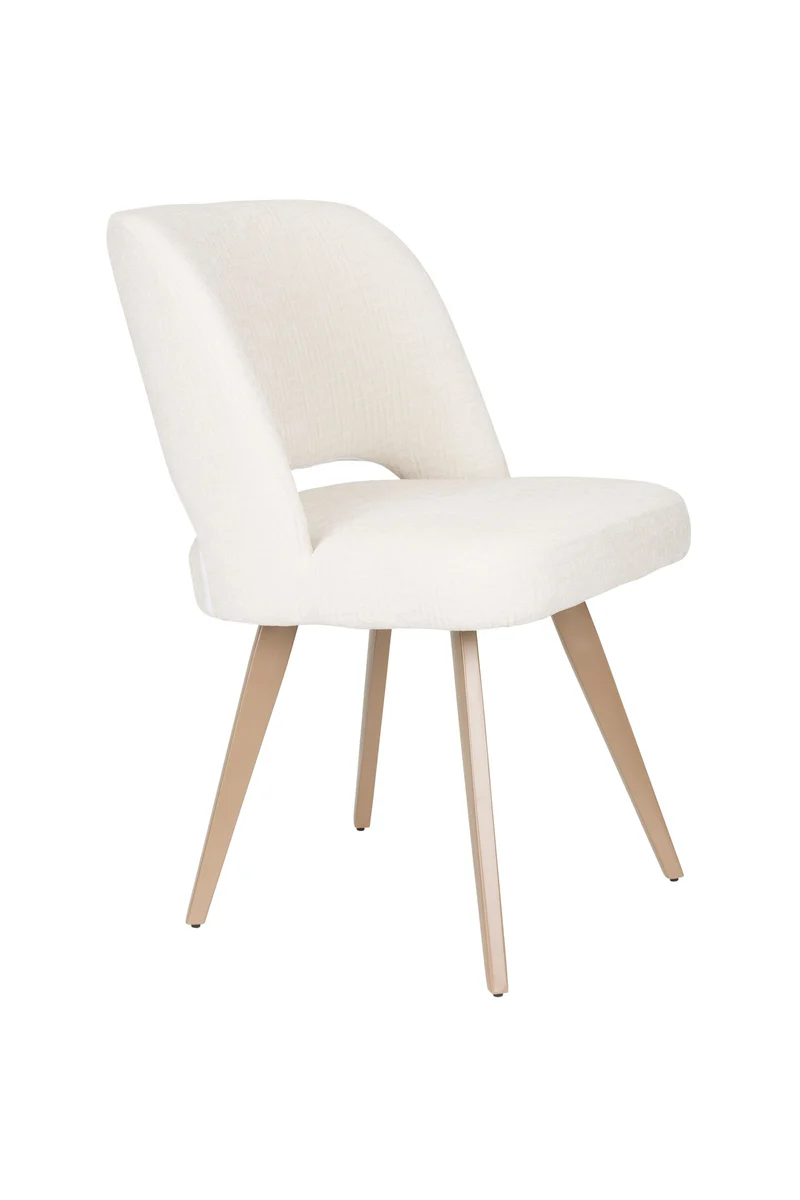 White Label Living Stuhl Yves – Weiß, Polyester, 59,5 × 52,5 × 83,5 cm, 2er-Set