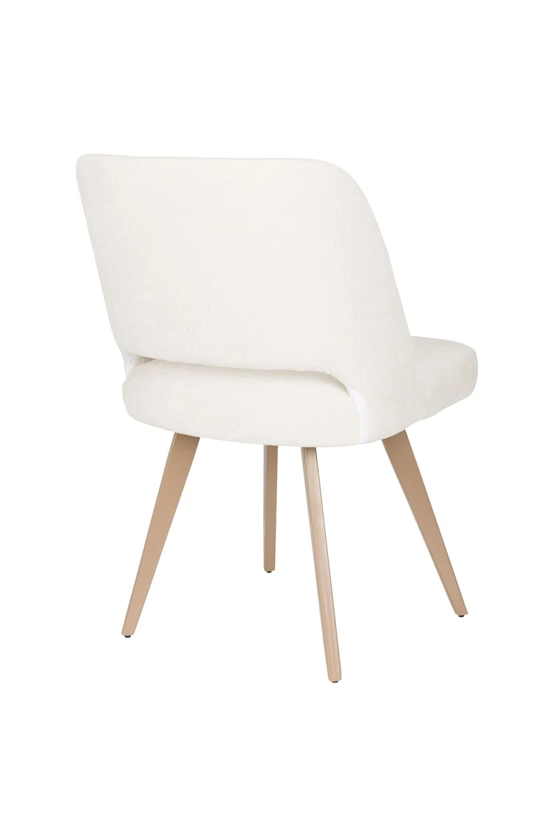 White Label Living Stuhl Yves – Weiß, Polyester, 59,5 × 52,5 × 83,5 cm, 2er-Set