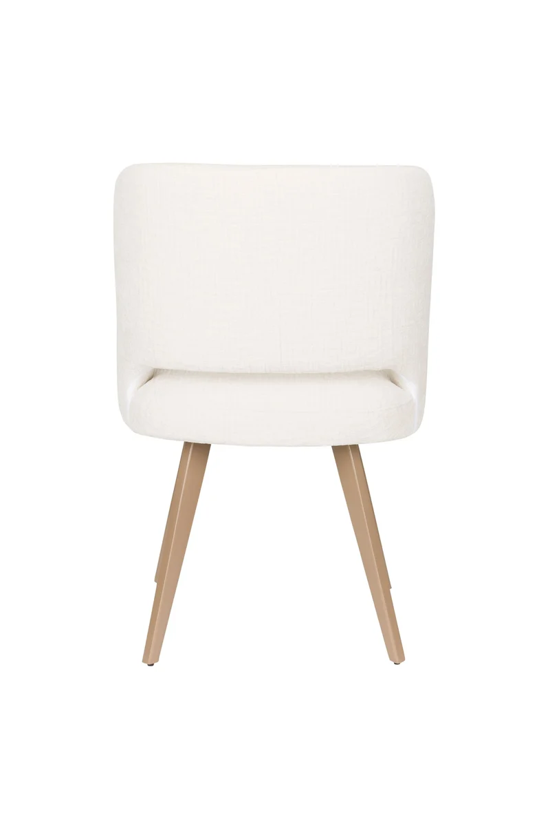 White Label Living Stuhl Yves – Weiß, Polyester, 59,5 × 52,5 × 83,5 cm, 2er-Set