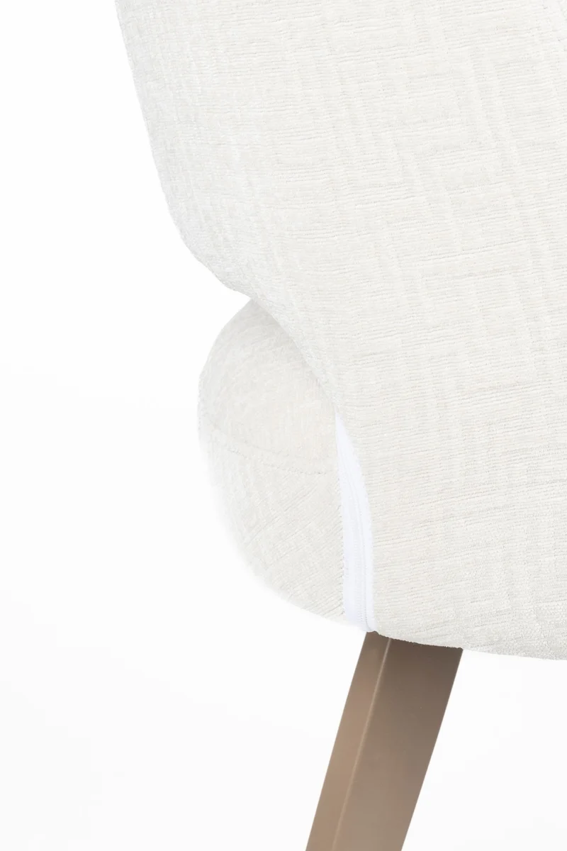 White Label Living Stuhl Yves – Weiß, Polyester, 59,5 × 52,5 × 83,5 cm, 2er-Set