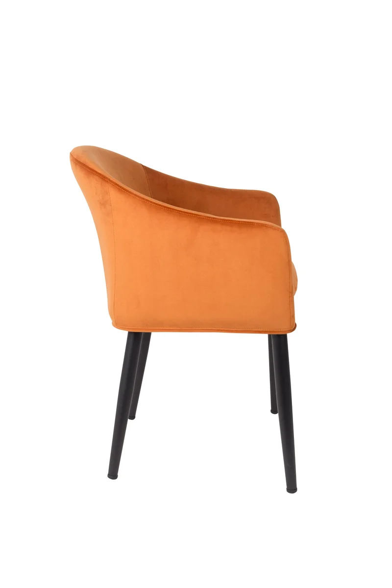 White Label Living Sessel Catelyn – Orange, Textil, 55,5 × 57 × 77 cm