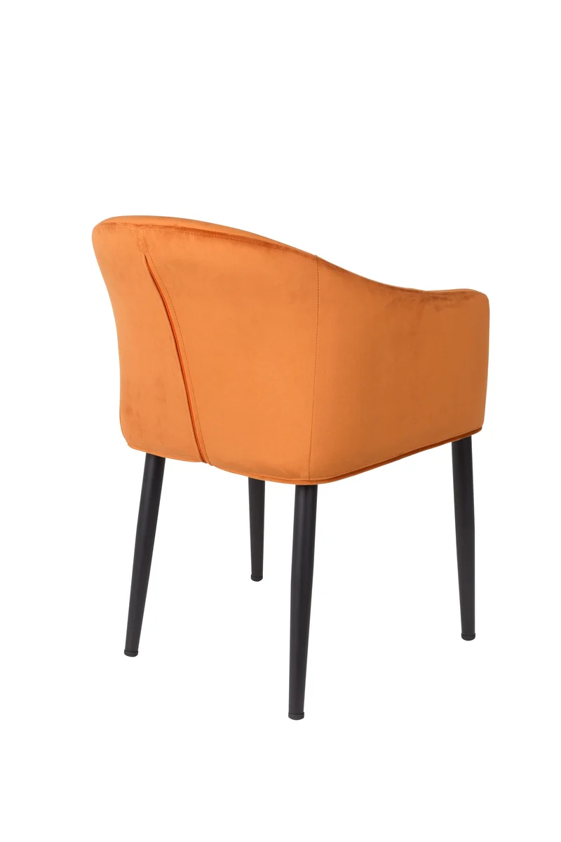 White Label Living Sessel Catelyn – Orange, Textil, 55,5 × 57 × 77 cm