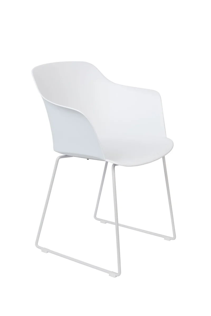 White Label Living Sessel Tango – Weiß, Polypropylen, 54 × 58 × 81,5 cm, 2er-Set