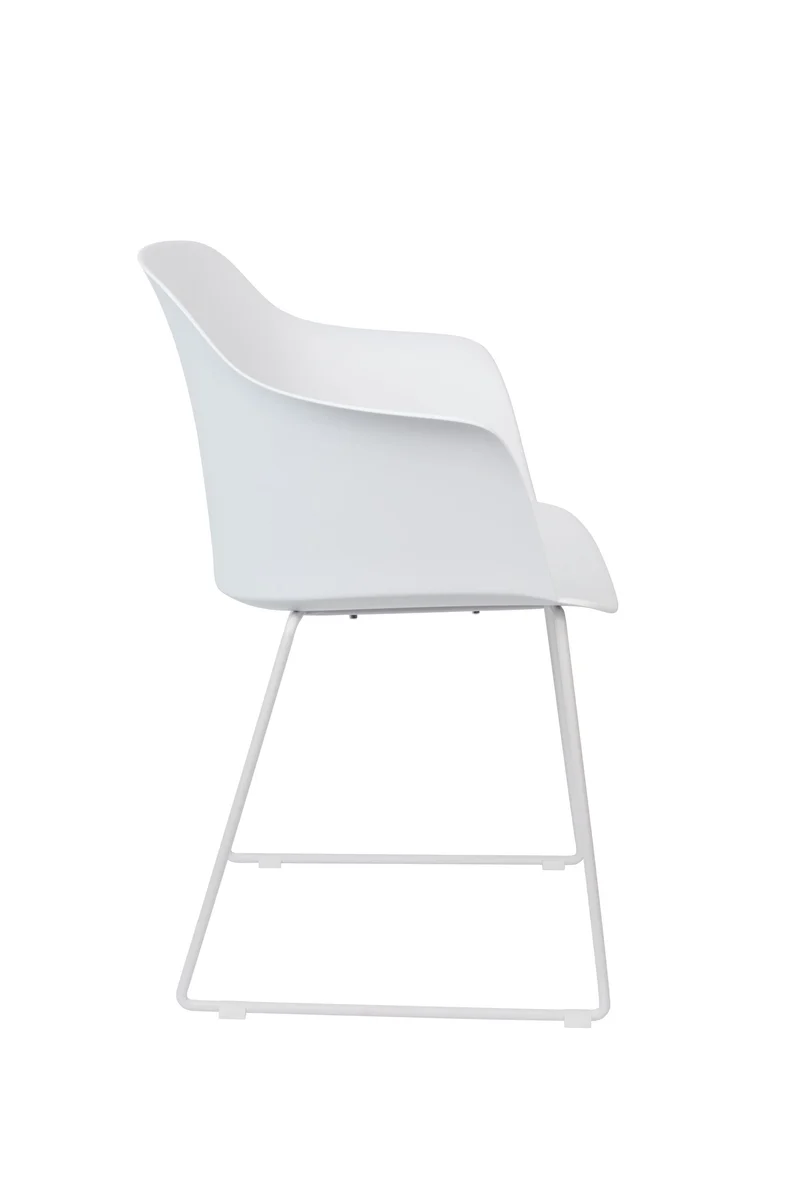 White Label Living Sessel Tango – Weiß, Polypropylen, 54 × 58 × 81,5 cm, 2er-Set