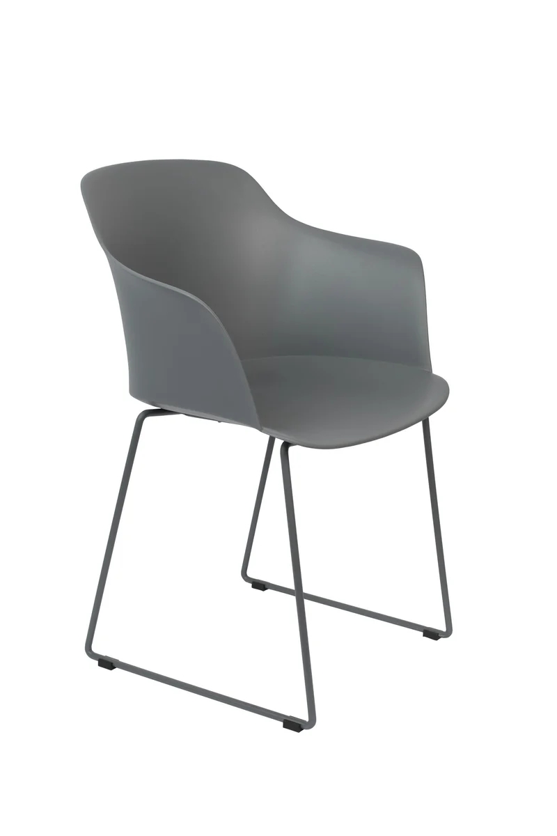 White Label Living Sessel Tango – Grau, Polypropylen, 54 × 58 × 81,5 cm, 2er-Set