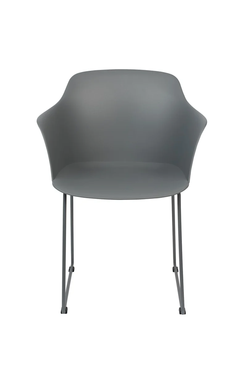 White Label Living Sessel Tango – Grau, Polypropylen, 54 × 58 × 81,5 cm, 2er-Set