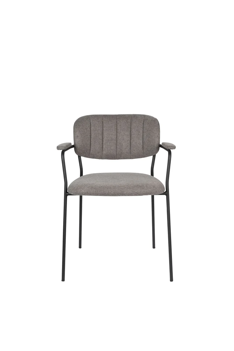 White Label Living Sessel Jolien Schwarz/Grau – Textil, 56 × 61 × 78 cm, 2er-Set