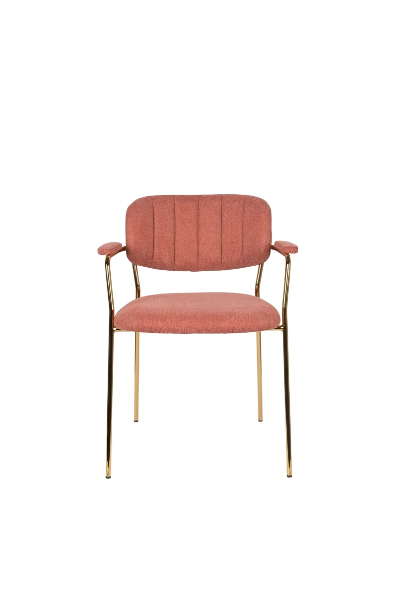 White Label Living Sessel Jolien Gold/Pink – Textil, 56 × 61 × 78 cm, 2er-Set