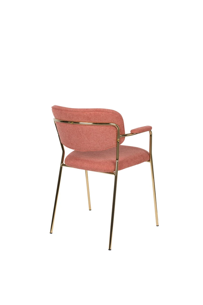 White Label Living Sessel Jolien Gold/Pink – Textil, 56 × 61 × 78 cm, 2er-Set