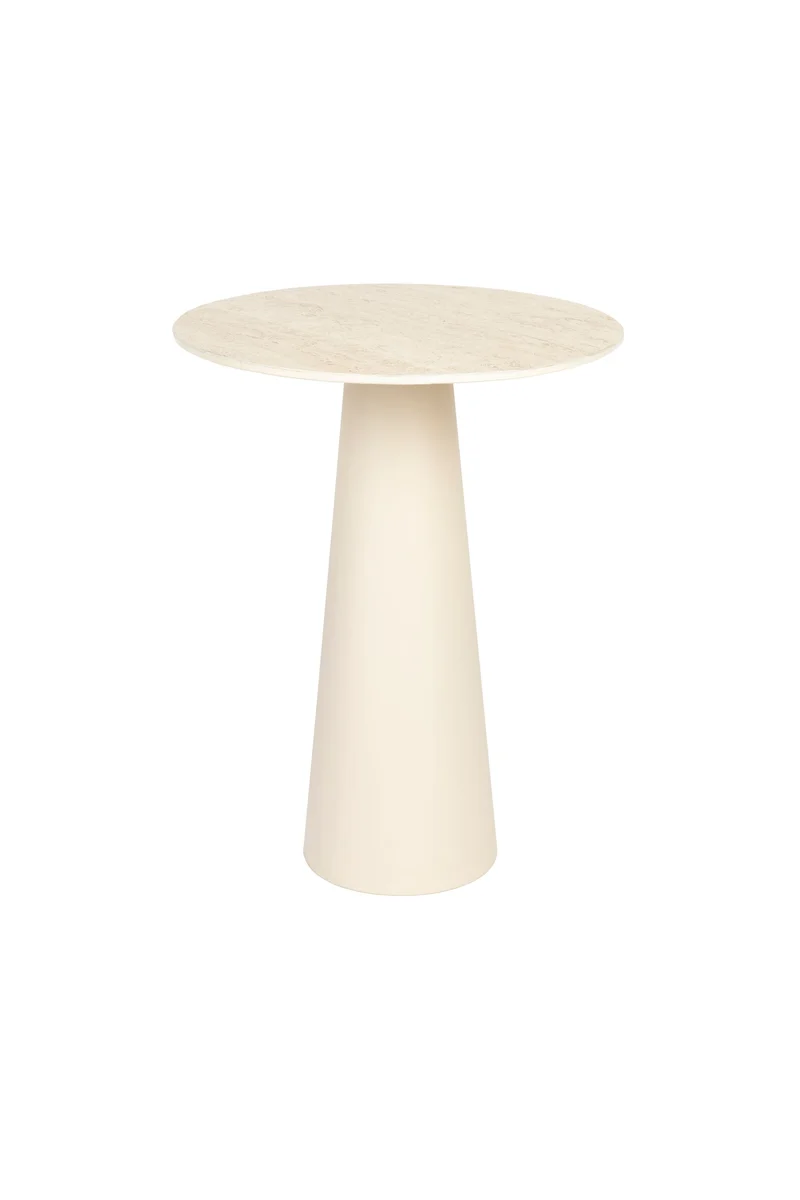 White Label Living Beistelltisch Joya Niedrig – Beige, Eisen, 40 × 40 × 52 cm