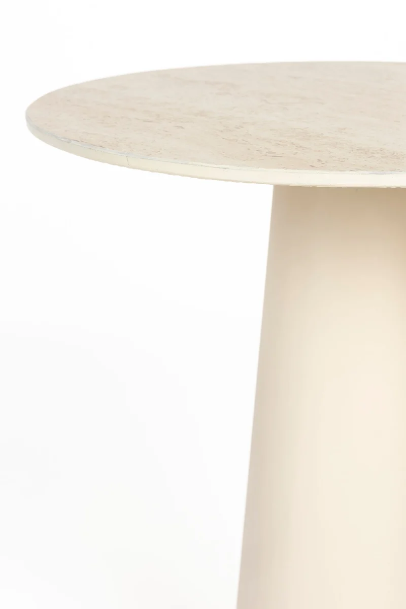 White Label Living Beistelltisch Joya Niedrig – Beige, Eisen, 40 × 40 × 52 cm