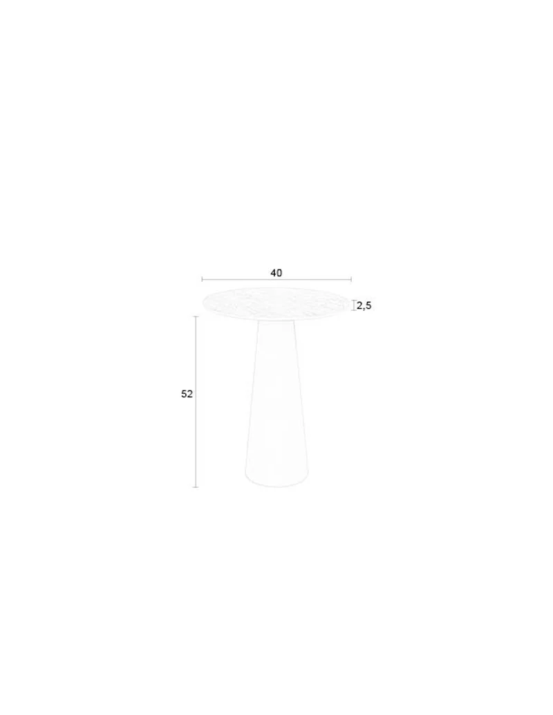 White Label Living Beistelltisch Joya Niedrig – Beige, Eisen, 40 × 40 × 52 cm
