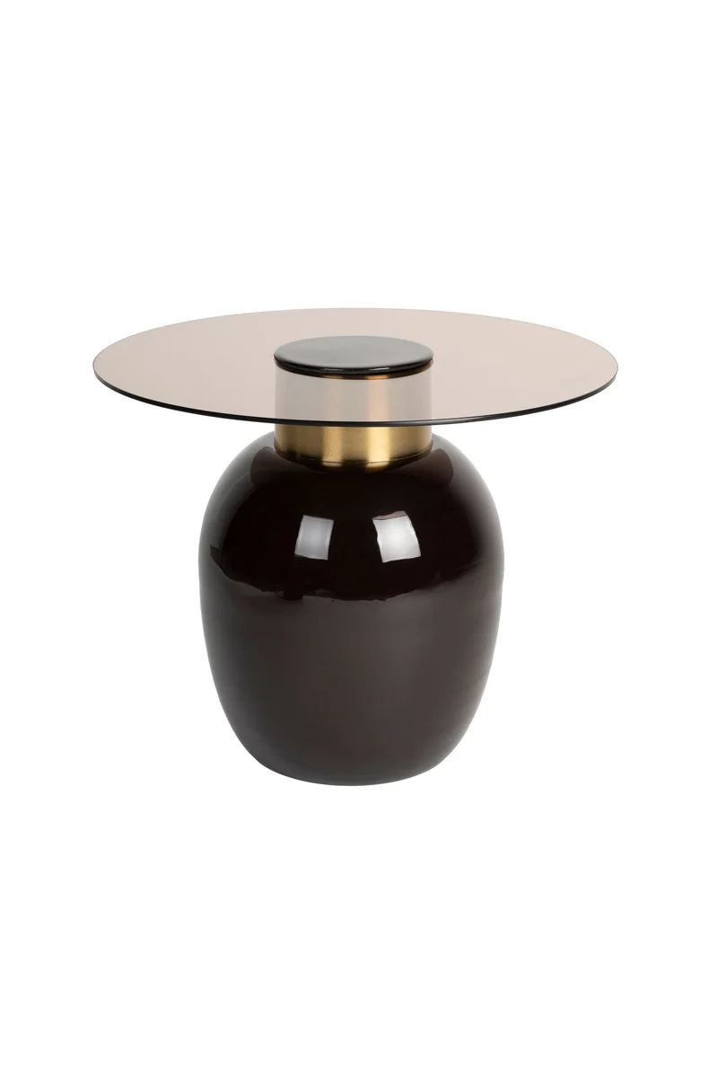 White Label Living Beistelltisch Mohra S – Braun, 50 × 50 × 40 cm