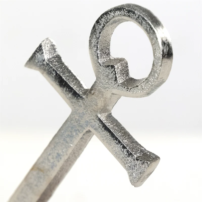 AUFSTELLER "MARITIM" | Mangoholz, Metall, 15 cm | Metallskulptur | Muster: Anker