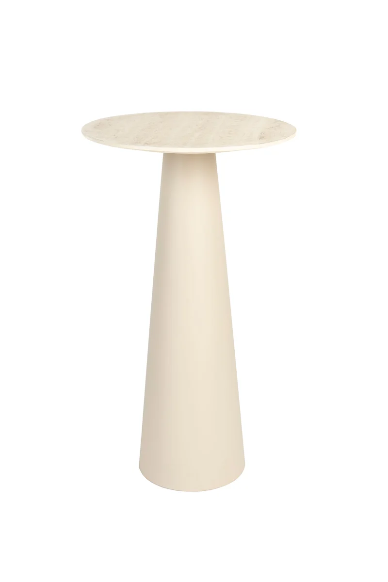 White Label Living Beistelltisch Joya Hoch – Beige, Eisen, 40 × 40 × 70 cm