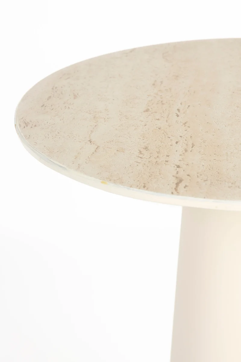 White Label Living Beistelltisch Joya Hoch – Beige, Eisen, 40 × 40 × 70 cm