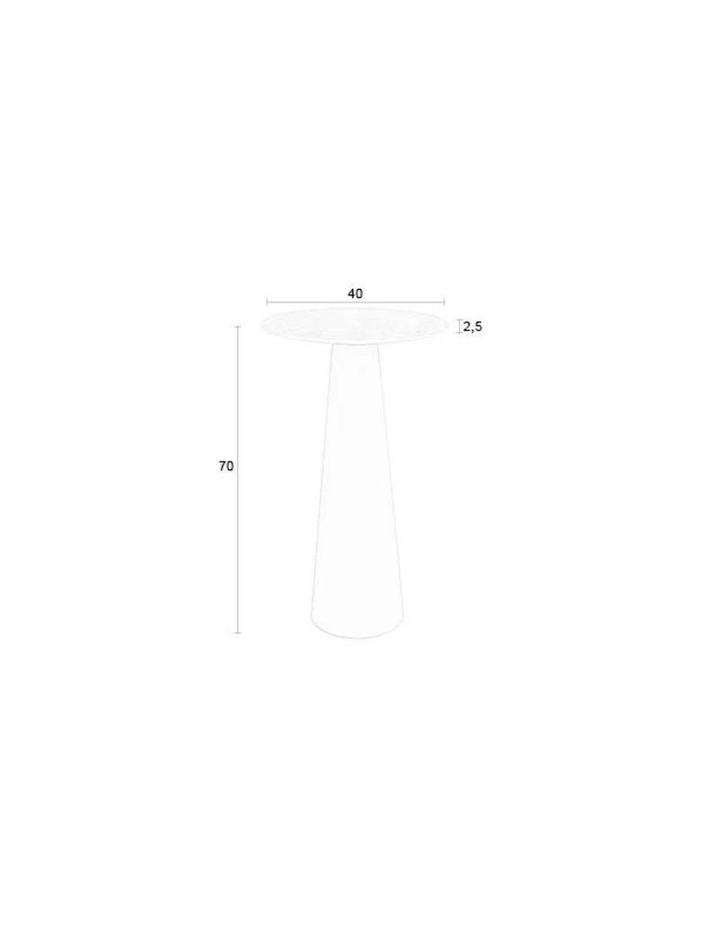 White Label Living Beistelltisch Joya Hoch – Beige, Eisen, 40 × 40 × 70 cm